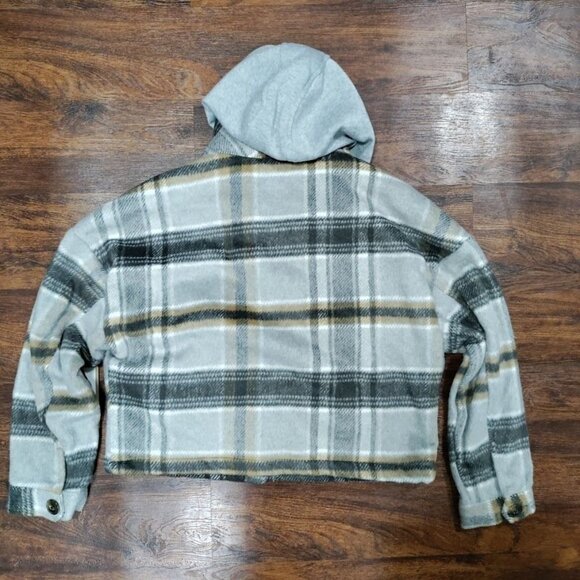 Ci Sono Plaid Collection Hooded Sherpa Lined Flannel Jacket Women's Medium, NWT - Picture 5 of 10
